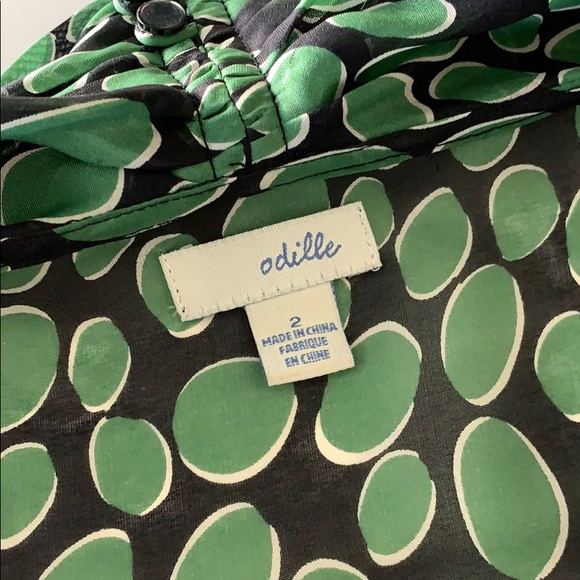 VTG 00s Anthro Odille Silk Abstract Spot blouse - Picture 10 of 11